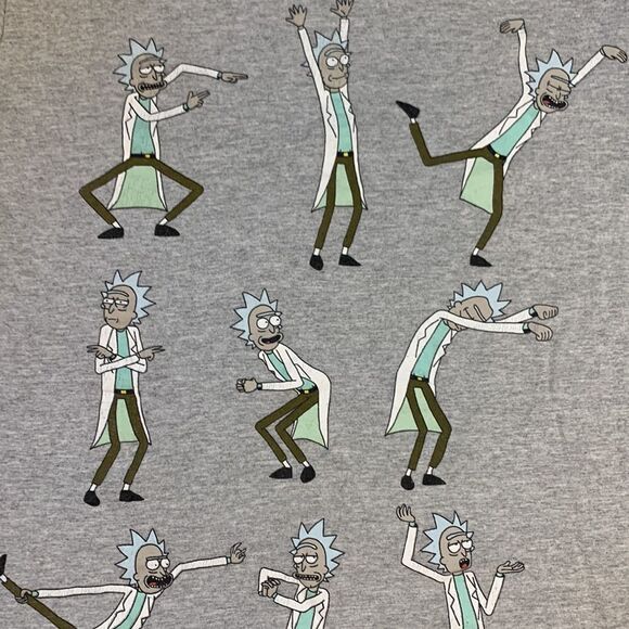 Rick and Morty AdultSwim Cotton/poly blend Gray T shirt size M - Picture 2 of 8